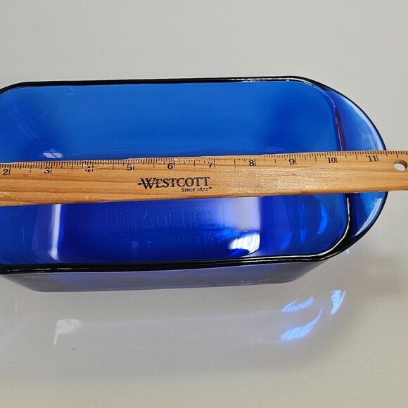 Anchor Hocking Cobalt Blue Loaf Pan 8.5" Baking Dish Presence line glass 1.5qt - Picture 6 of 9